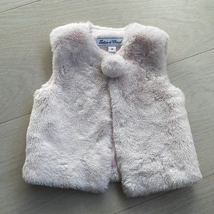 Tartine et Chocolat Light Pink Faux Fur Vest Size 1A